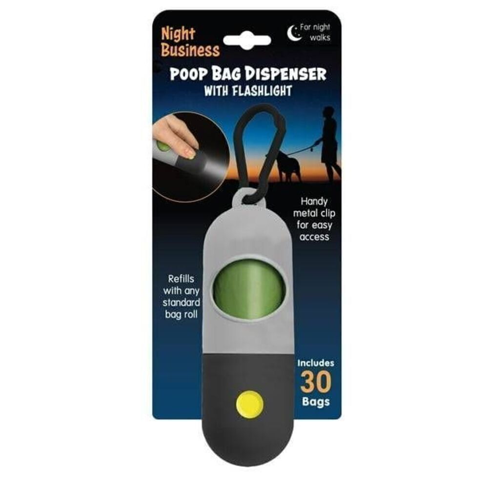 Night Business Poop Bag Dispenser with Flashlight